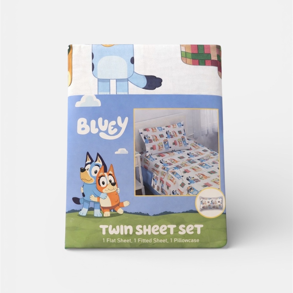 Disney Bluey Christmas Print Twin Size Sheet Set
